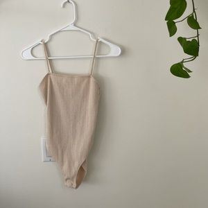Beige TopShop ribbed bodysuit
